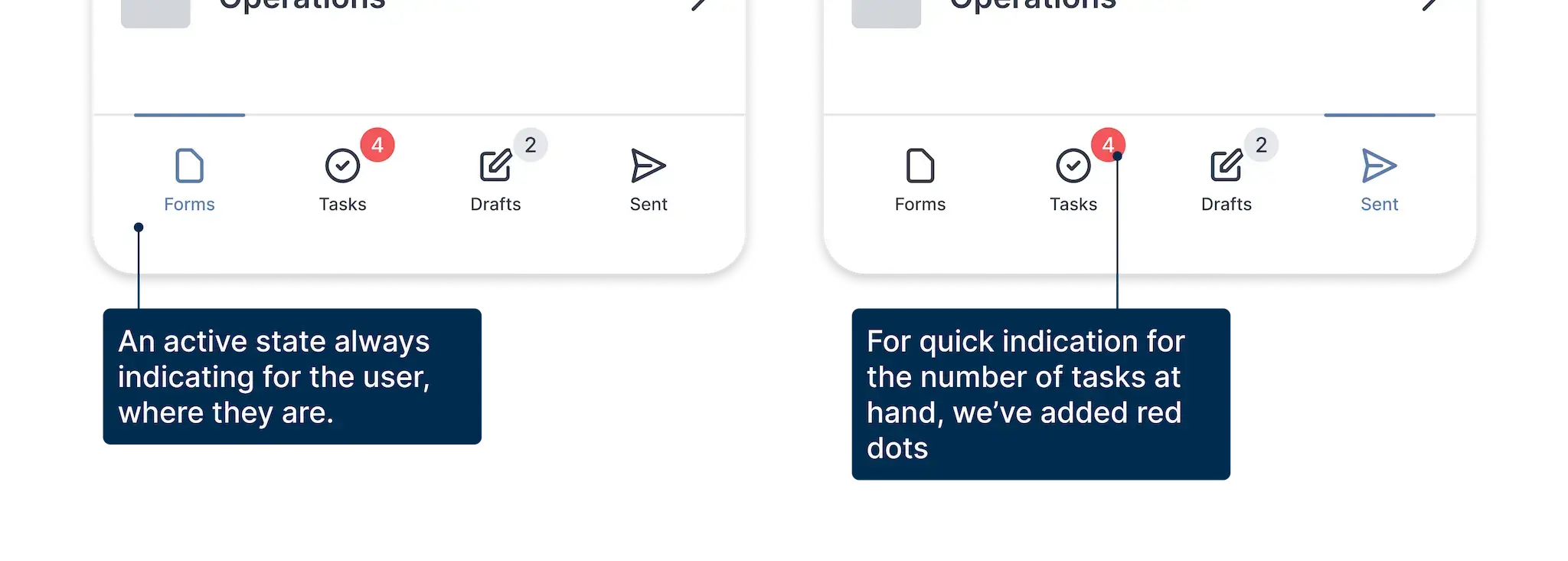 The mobile navigation of the new MoreApp application
