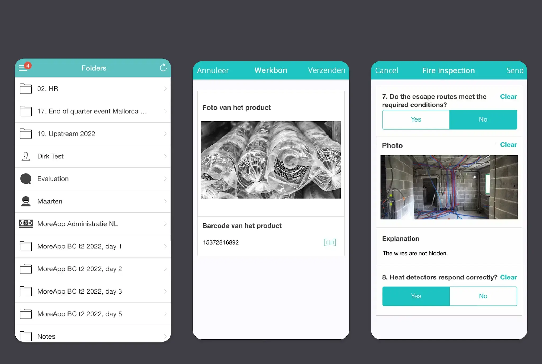 Overview of the old MoreApp application